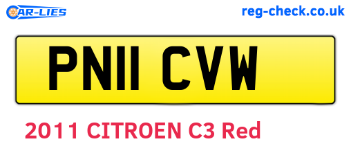 PN11CVW are the vehicle registration plates.