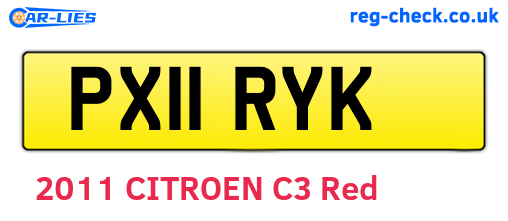 PX11RYK are the vehicle registration plates.