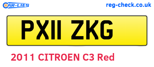 PX11ZKG are the vehicle registration plates.
