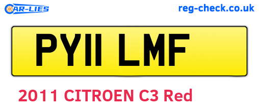 PY11LMF are the vehicle registration plates.