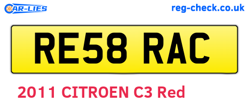 RE58RAC are the vehicle registration plates.