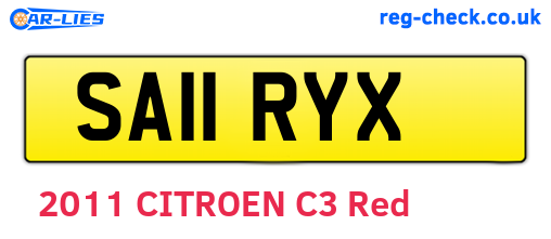 SA11RYX are the vehicle registration plates.