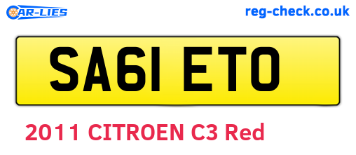 SA61ETO are the vehicle registration plates.