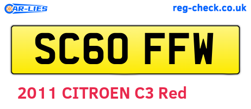 SC60FFW are the vehicle registration plates.