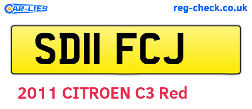 SD11FCJ are the vehicle registration plates.