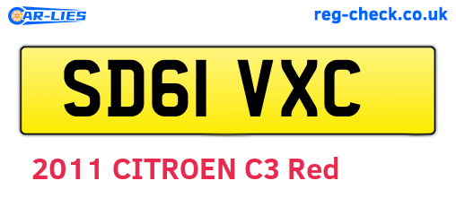 SD61VXC are the vehicle registration plates.