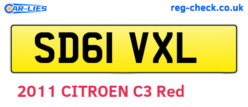 SD61VXL are the vehicle registration plates.