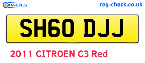 SH60DJJ are the vehicle registration plates.