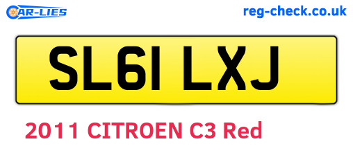 SL61LXJ are the vehicle registration plates.