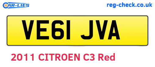 VE61JVA are the vehicle registration plates.