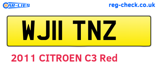 WJ11TNZ are the vehicle registration plates.