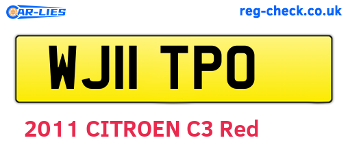 WJ11TPO are the vehicle registration plates.