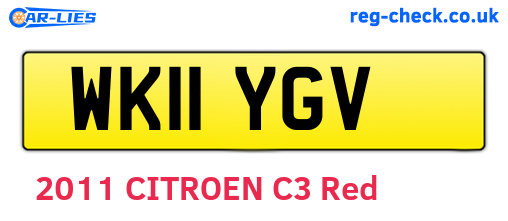 WK11YGV are the vehicle registration plates.