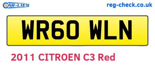 WR60WLN are the vehicle registration plates.