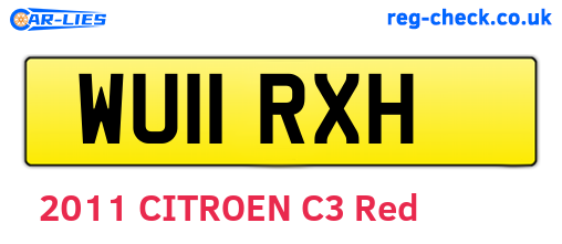 WU11RXH are the vehicle registration plates.
