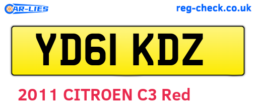 YD61KDZ are the vehicle registration plates.