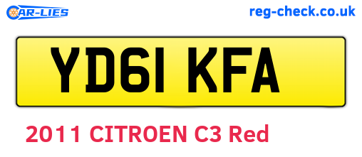 YD61KFA are the vehicle registration plates.