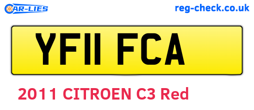 YF11FCA are the vehicle registration plates.