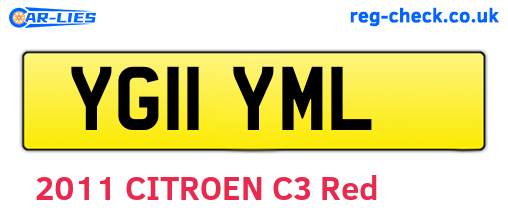 YG11YML are the vehicle registration plates.
