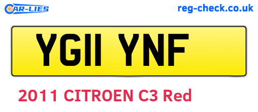 YG11YNF are the vehicle registration plates.