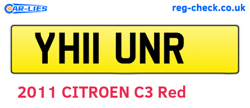 YH11UNR are the vehicle registration plates.
