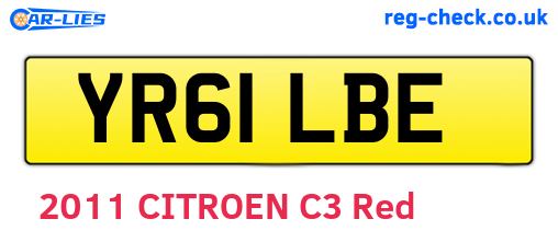 YR61LBE are the vehicle registration plates.