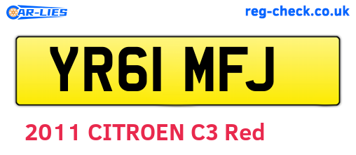YR61MFJ are the vehicle registration plates.