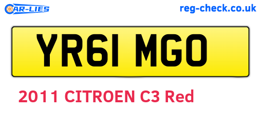 YR61MGO are the vehicle registration plates.