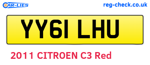 YY61LHU are the vehicle registration plates.