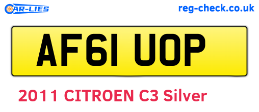 AF61UOP are the vehicle registration plates.