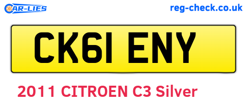 CK61ENY are the vehicle registration plates.