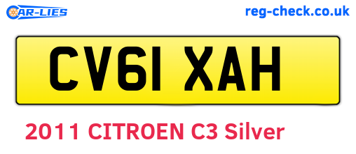 CV61XAH are the vehicle registration plates.