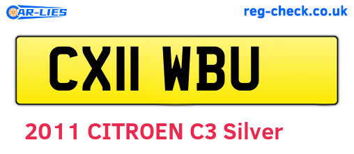 CX11WBU are the vehicle registration plates.