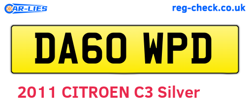 DA60WPD are the vehicle registration plates.