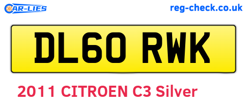 DL60RWK are the vehicle registration plates.
