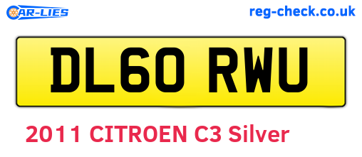 DL60RWU are the vehicle registration plates.