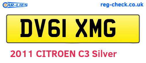 DV61XMG are the vehicle registration plates.
