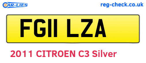 FG11LZA are the vehicle registration plates.