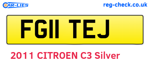 FG11TEJ are the vehicle registration plates.