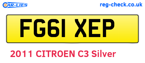FG61XEP are the vehicle registration plates.