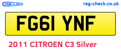 FG61YNF are the vehicle registration plates.