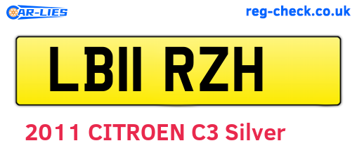 LB11RZH are the vehicle registration plates.