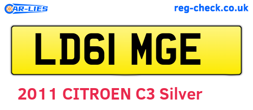 LD61MGE are the vehicle registration plates.