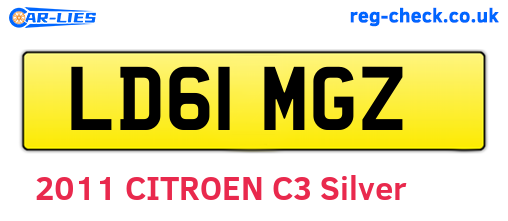 LD61MGZ are the vehicle registration plates.
