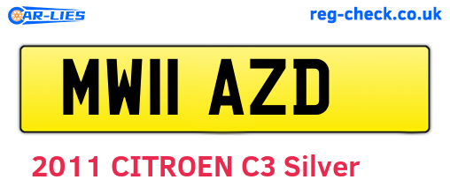 MW11AZD are the vehicle registration plates.