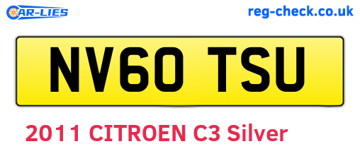 NV60TSU are the vehicle registration plates.