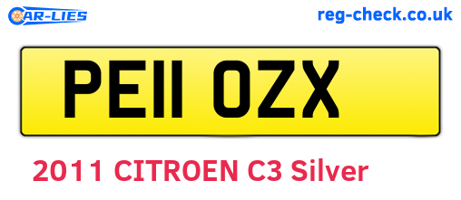 PE11OZX are the vehicle registration plates.