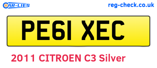 PE61XEC are the vehicle registration plates.