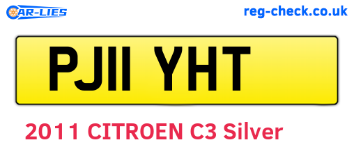 PJ11YHT are the vehicle registration plates.