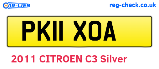 PK11XOA are the vehicle registration plates.